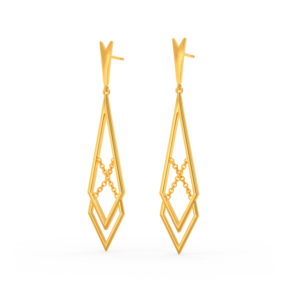 String Reviled Gold Earrings