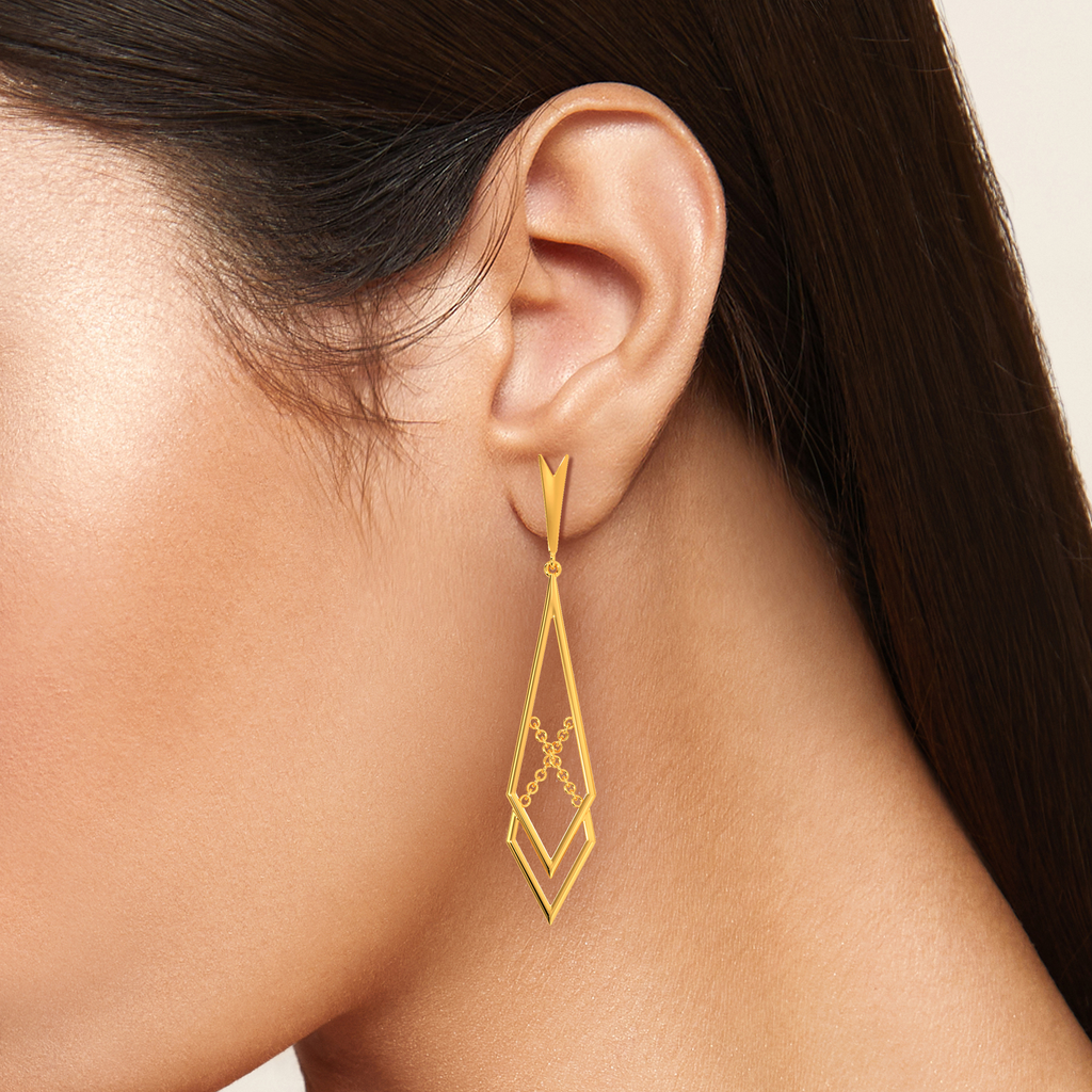 String Reviled Gold Earrings