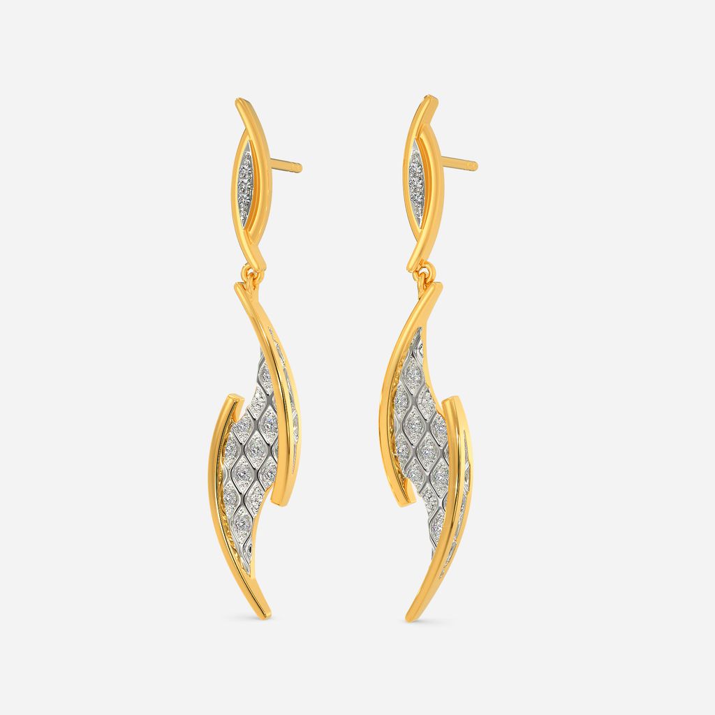 Knit Neat Edge Diamond Earrings