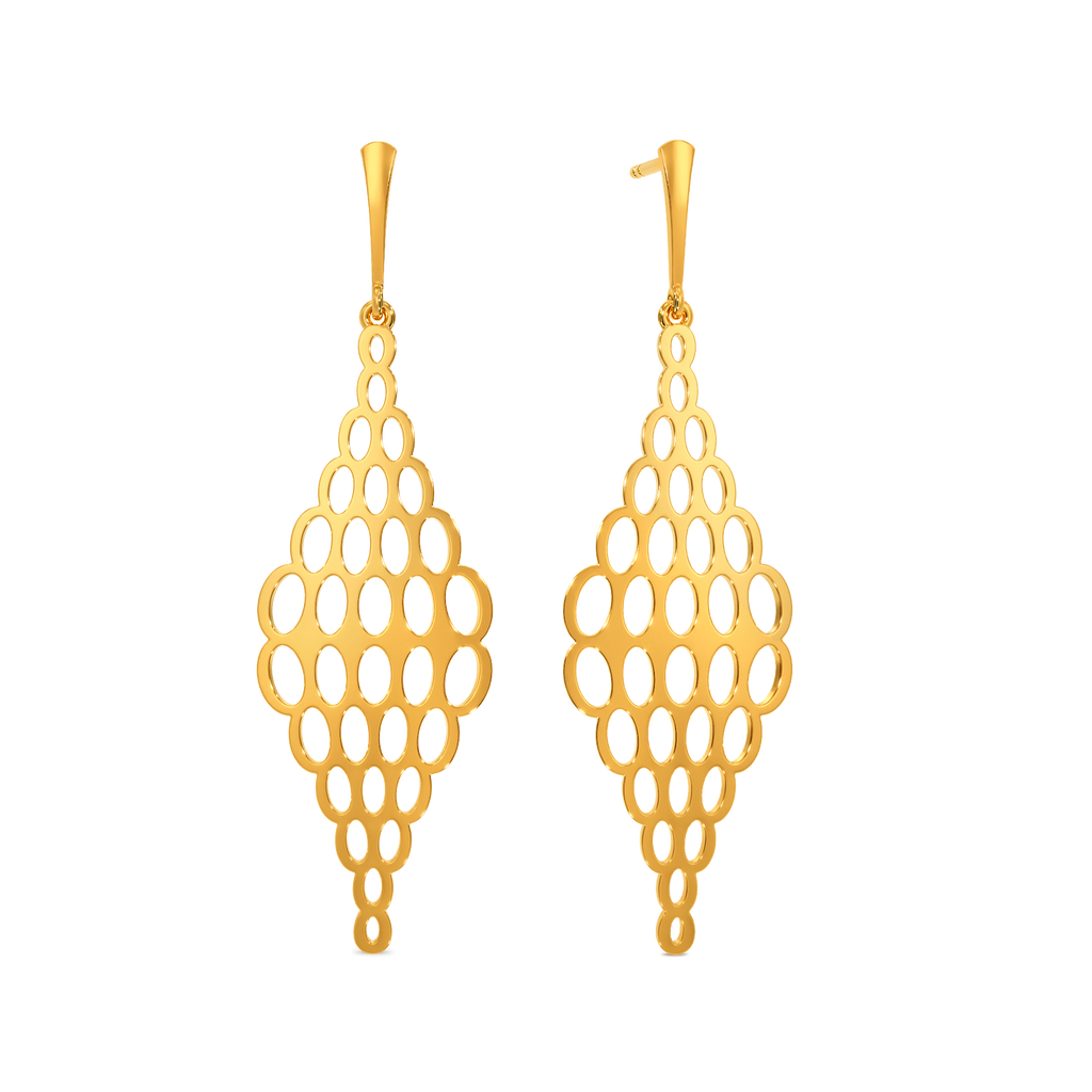 Sheer Knit Gold Earrings