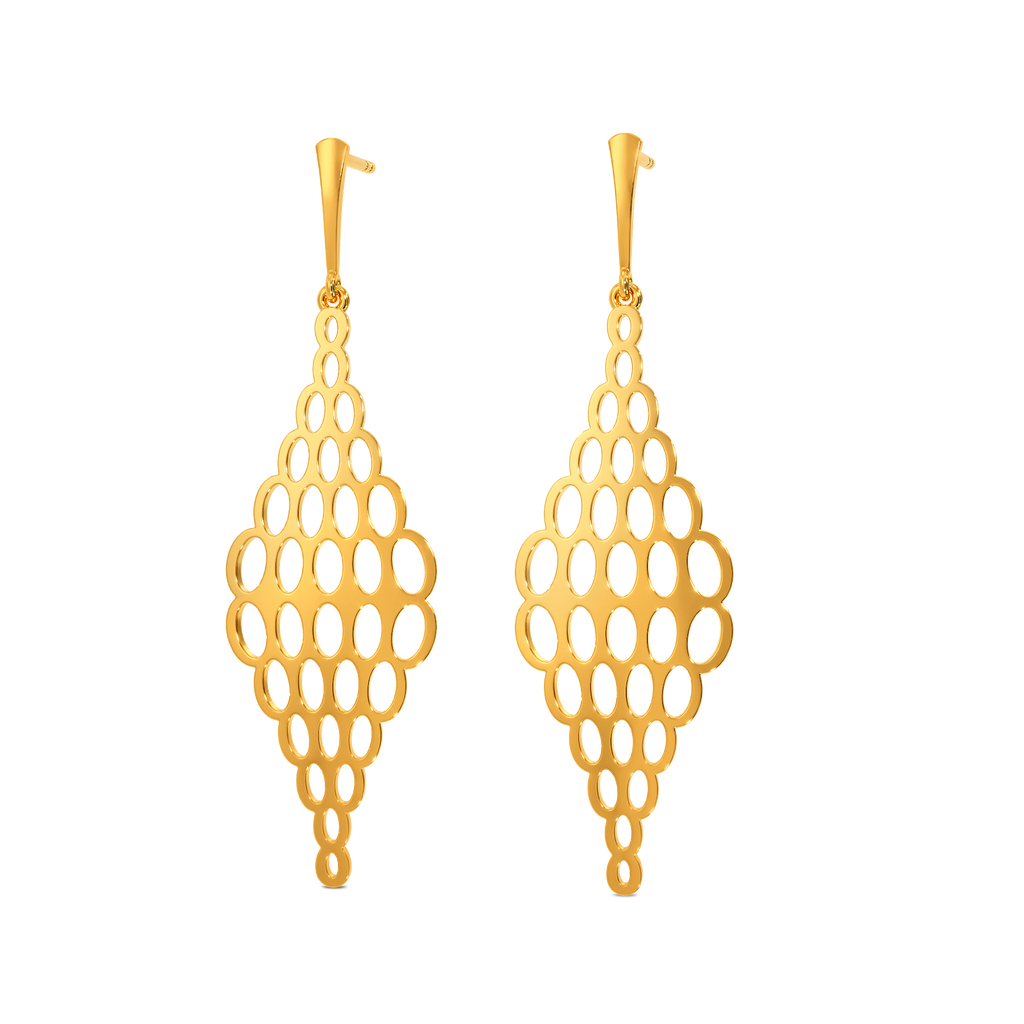 Sheer Knit Gold Earrings