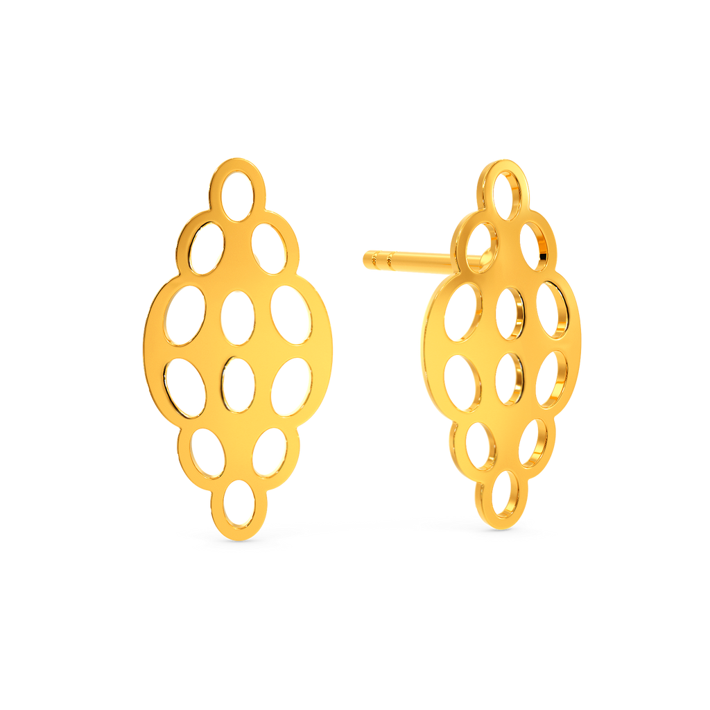 Sheer Knit Gold Earrings