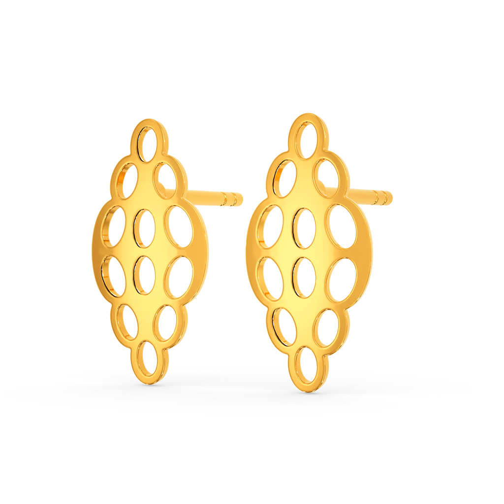 Sheer Knit Gold Earrings