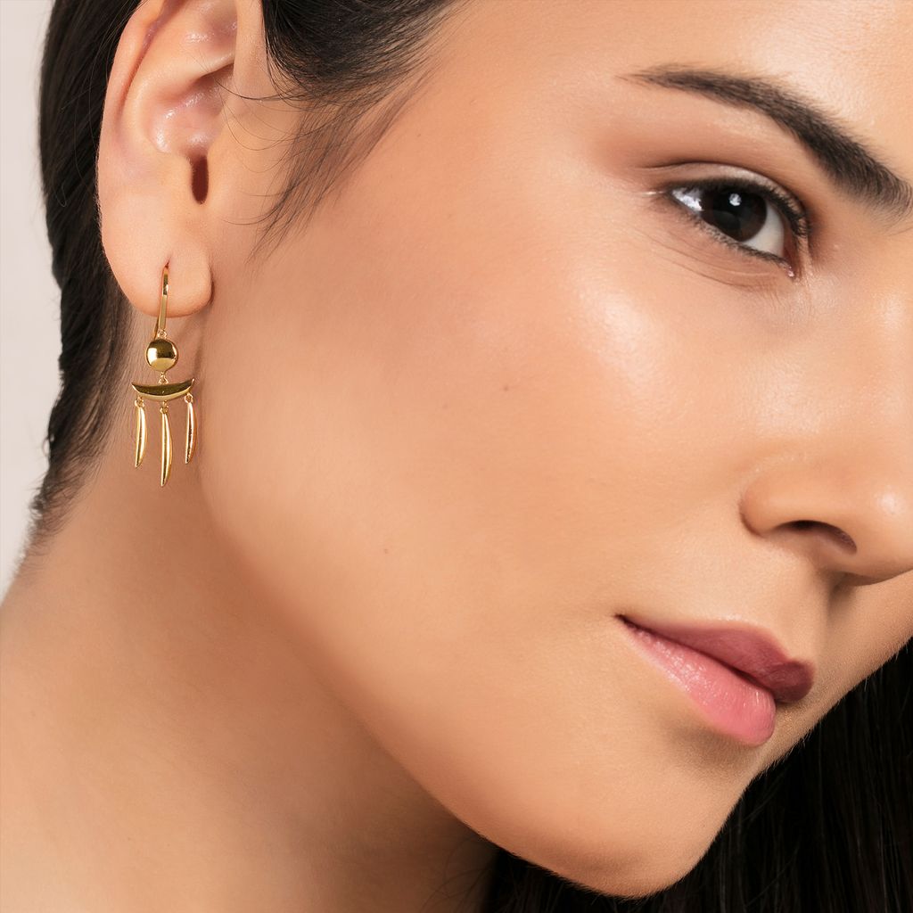 Arc Attack Gold Earrings