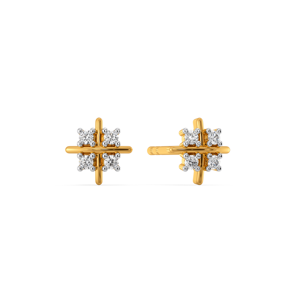 Crosslight Studs Diamond Earrings