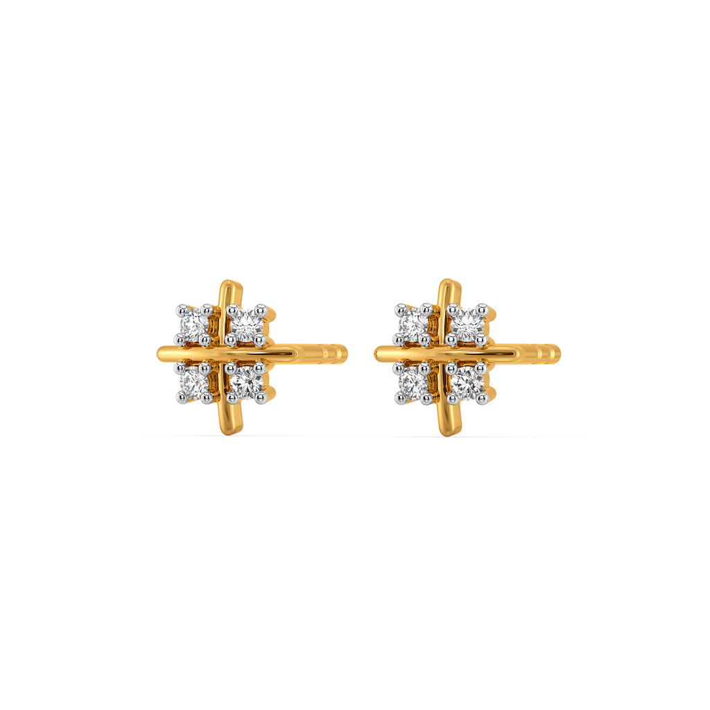 Crosslight Studs Diamond Earrings