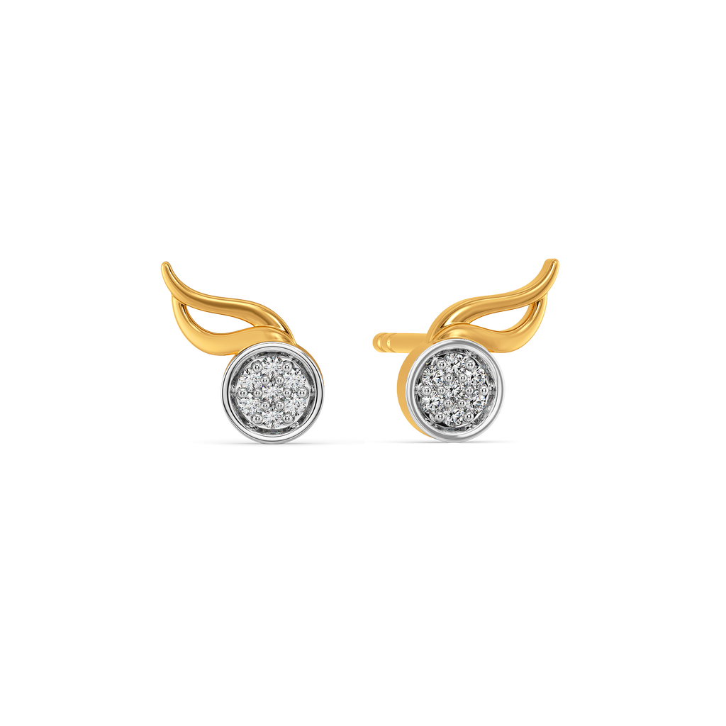 Pavé Swirl Studs Diamond Earrings