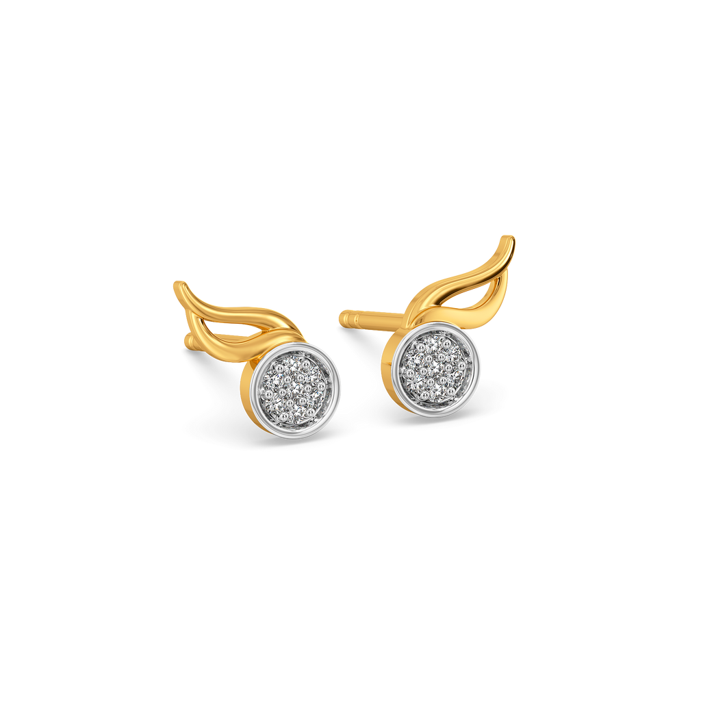 Pavé Swirl Studs Diamond Earrings