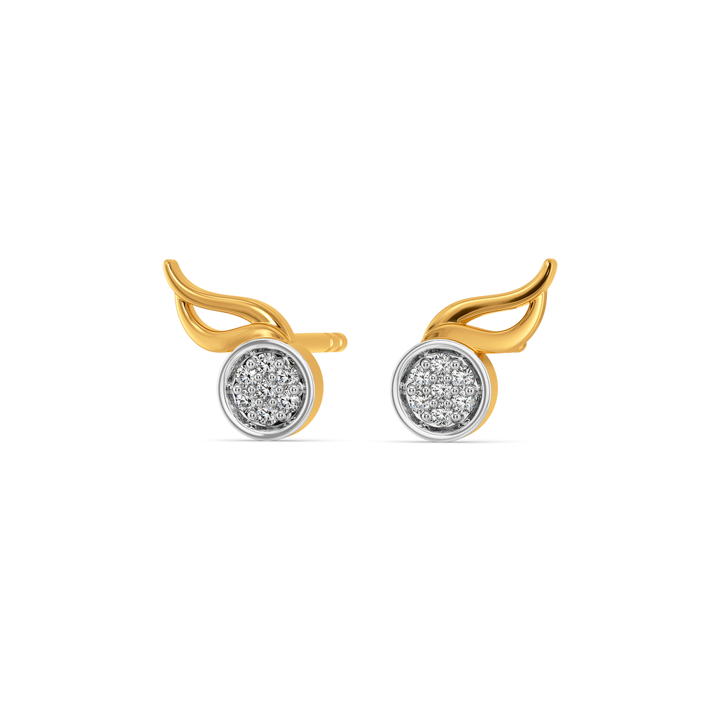 Pavé Swirl Studs Diamond Earrings