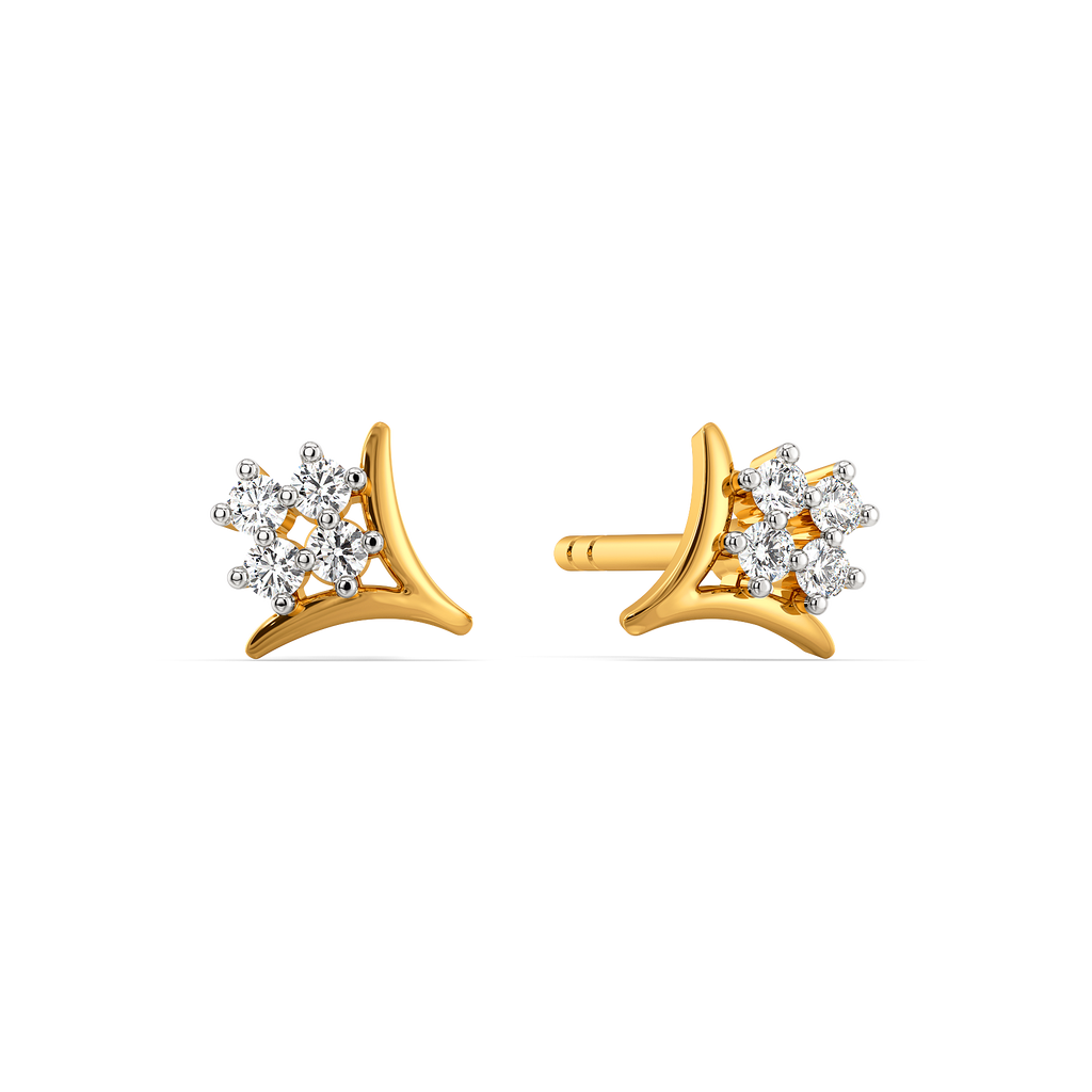 Petal Cluster Studs Diamond Earrings