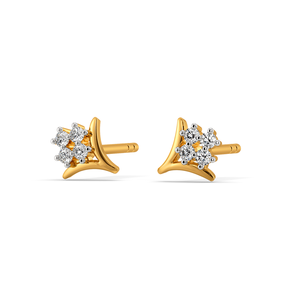 Petal Cluster Studs Diamond Earrings