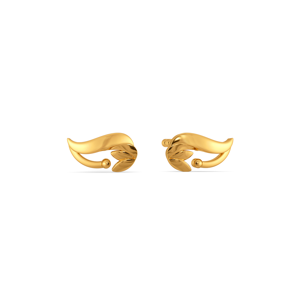Leafglow Studs Gold Earrings