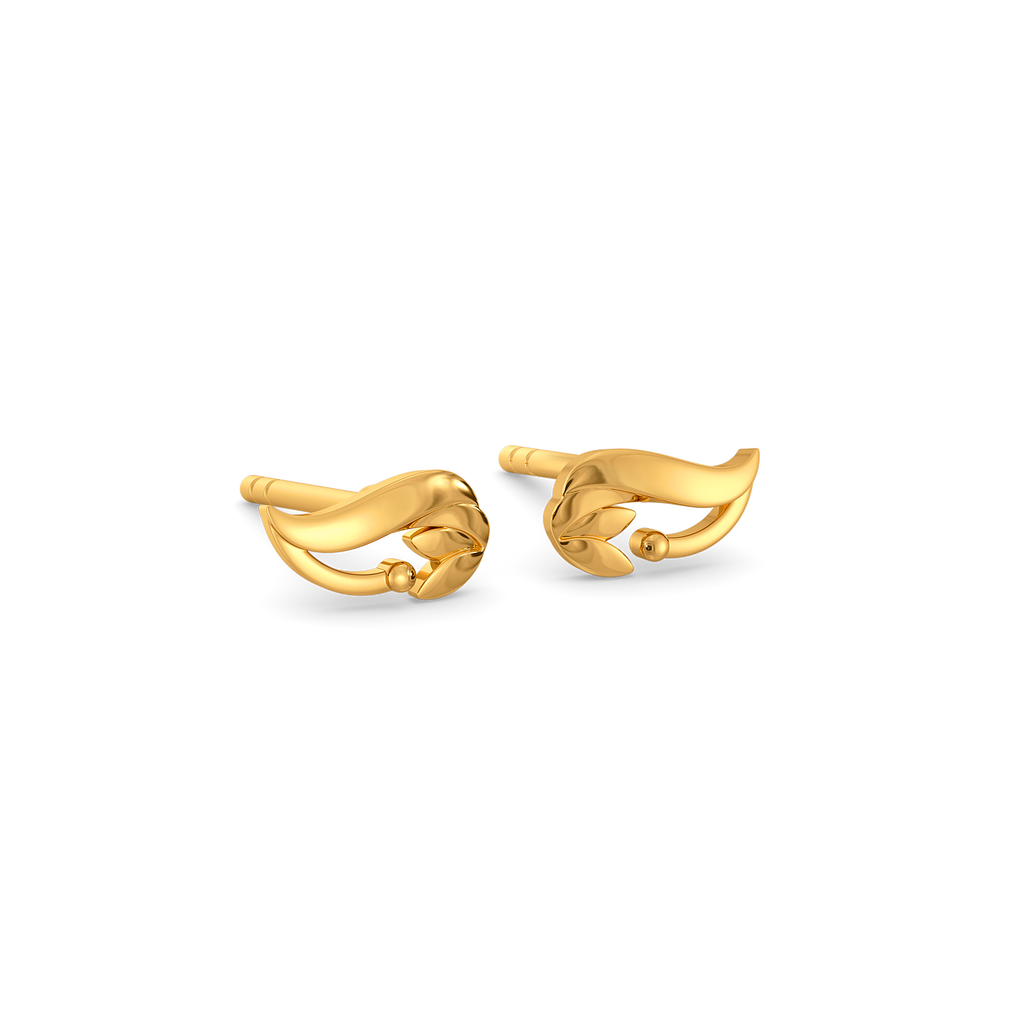 Leafglow Studs Gold Earrings