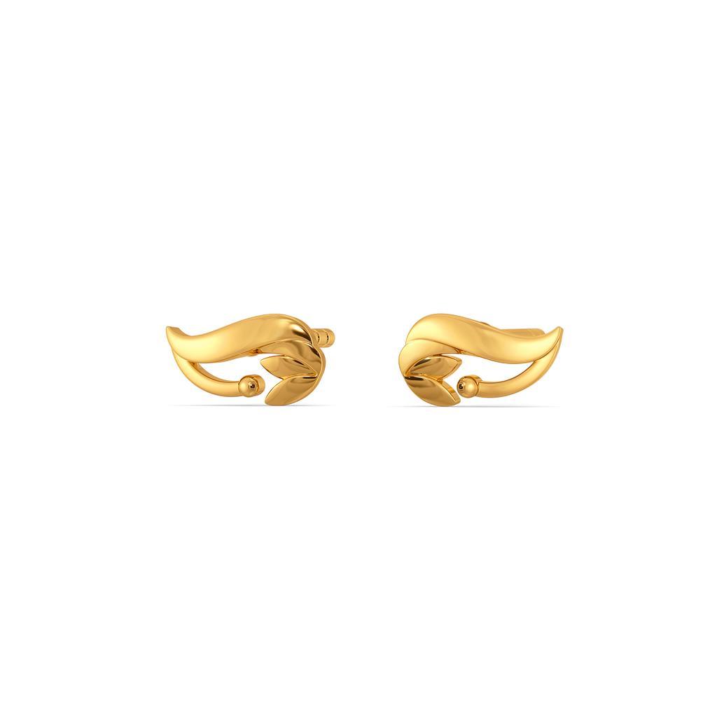 Leafglow Studs Gold Earrings