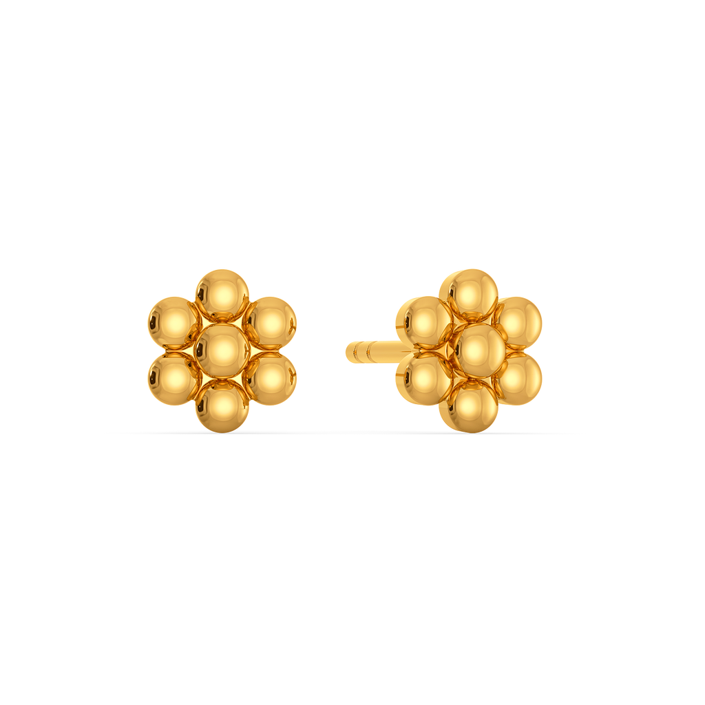 Flora Pop Studs Gold Earrings