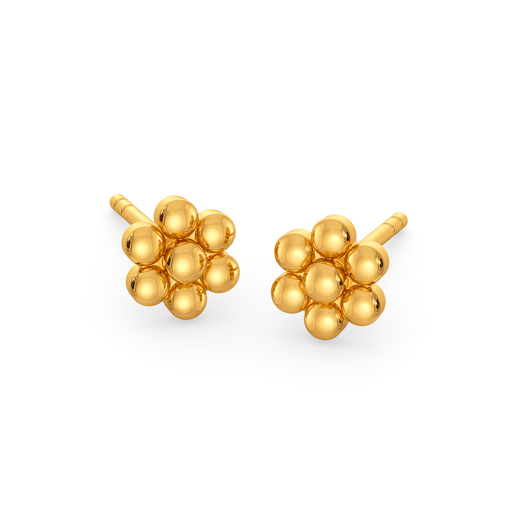 Flora Pop Studs Gold Earrings