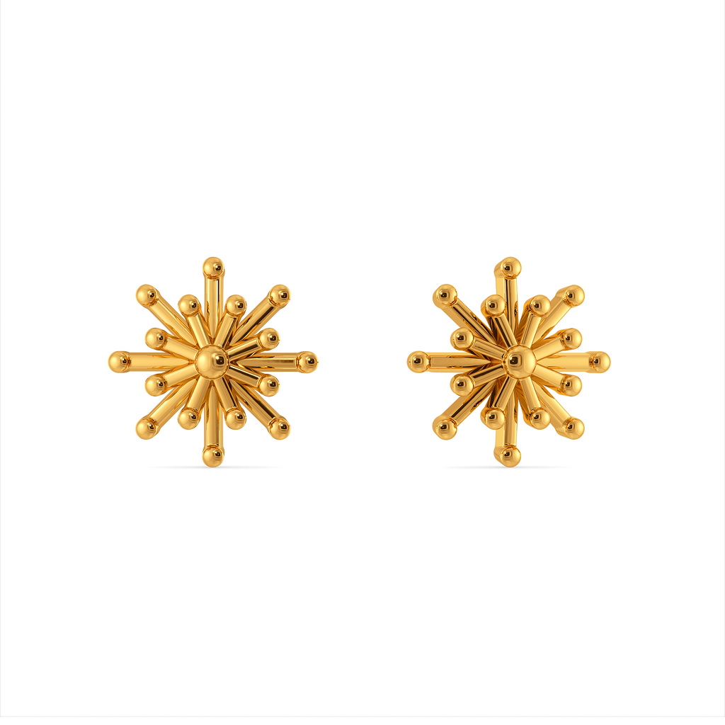 Bloom Dust Studs Gold Earrings