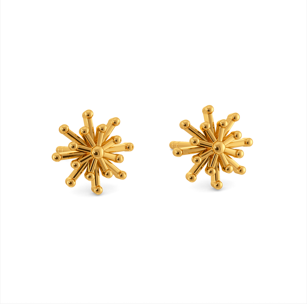 Bloom Dust Studs Gold Earrings