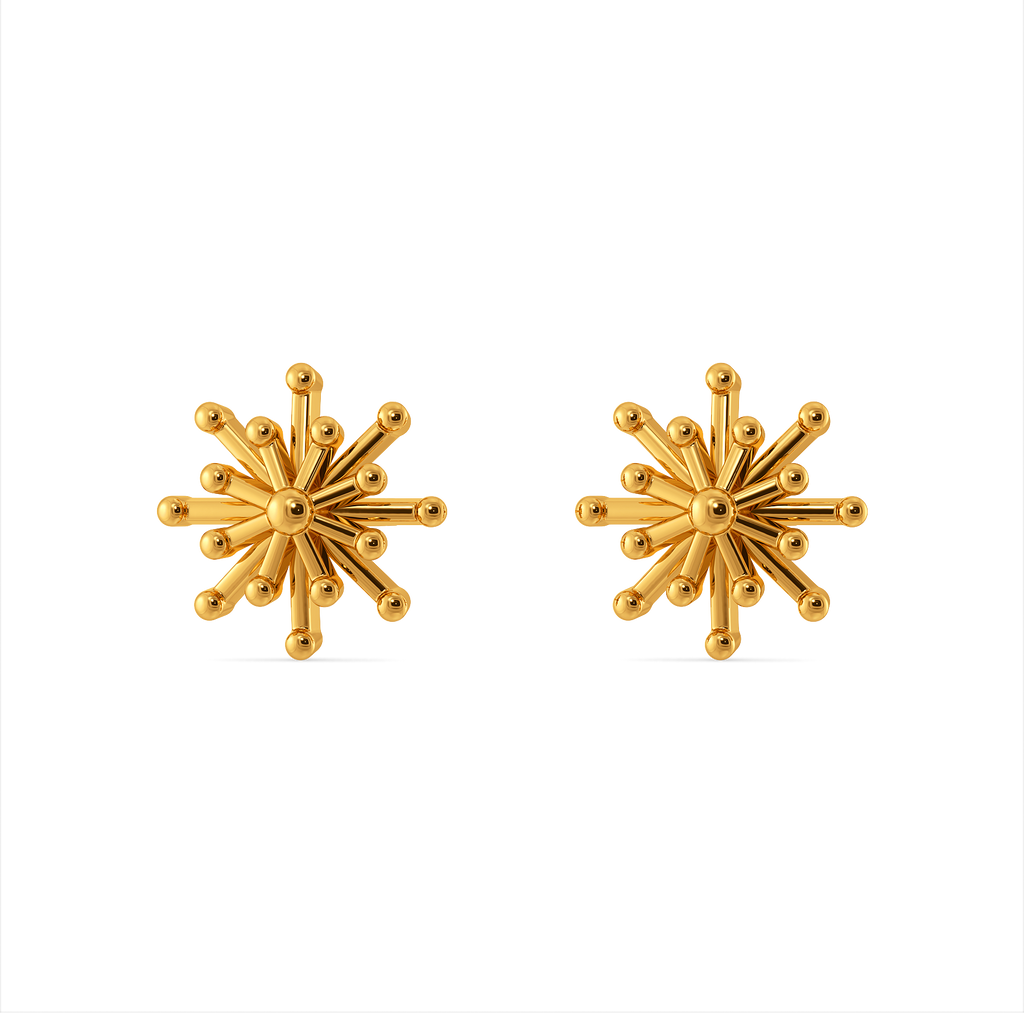 Bloom Dust Studs Gold Earrings
