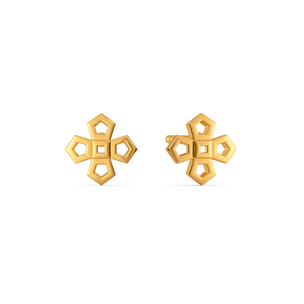 Golden Garden Studs Gold Earrings