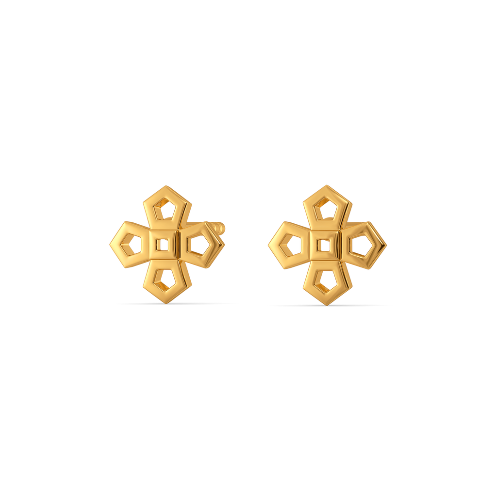 Golden Garden Studs Gold Earrings