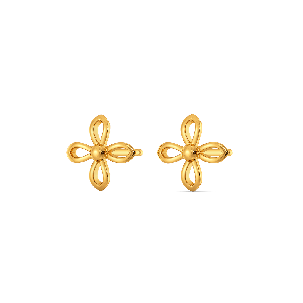 Twilight Bloom Studs Gold Earrings