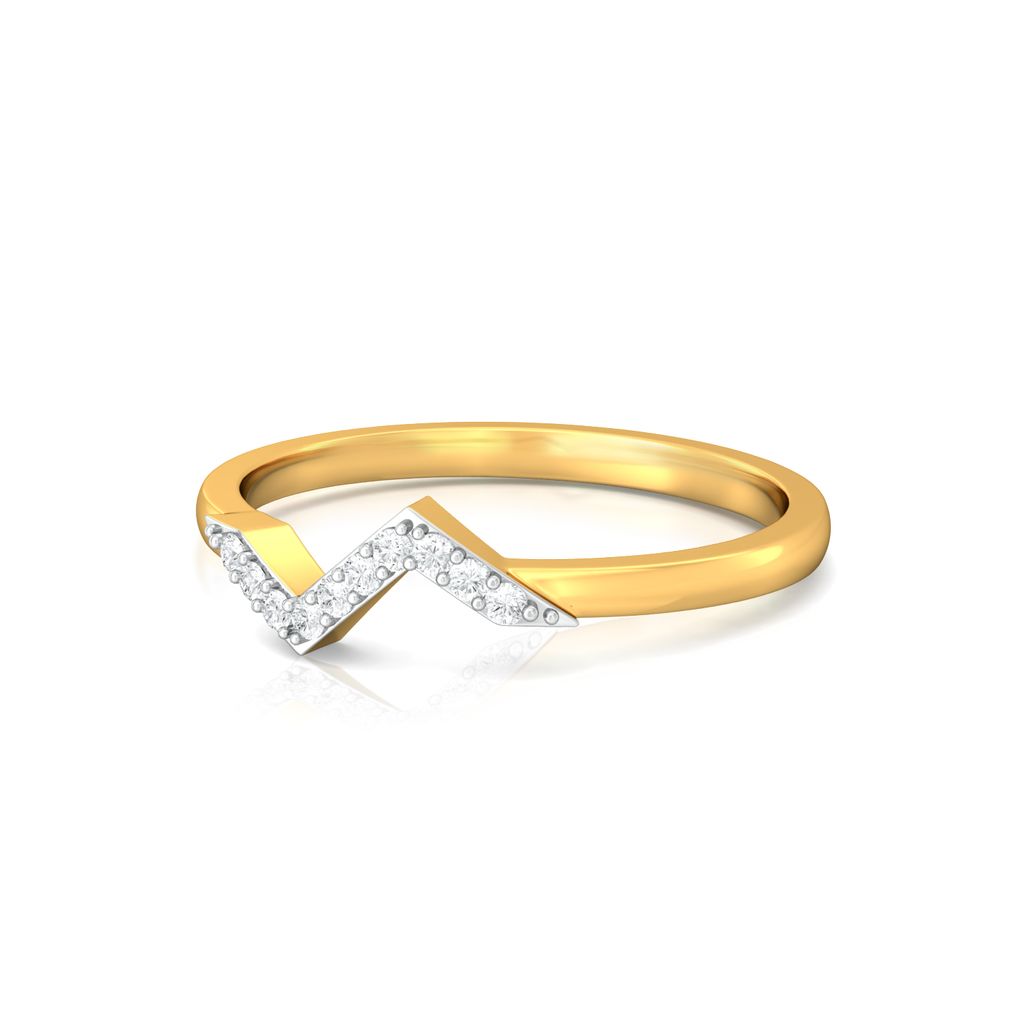 Chevron Bolts Diamond Rings alternate view 3