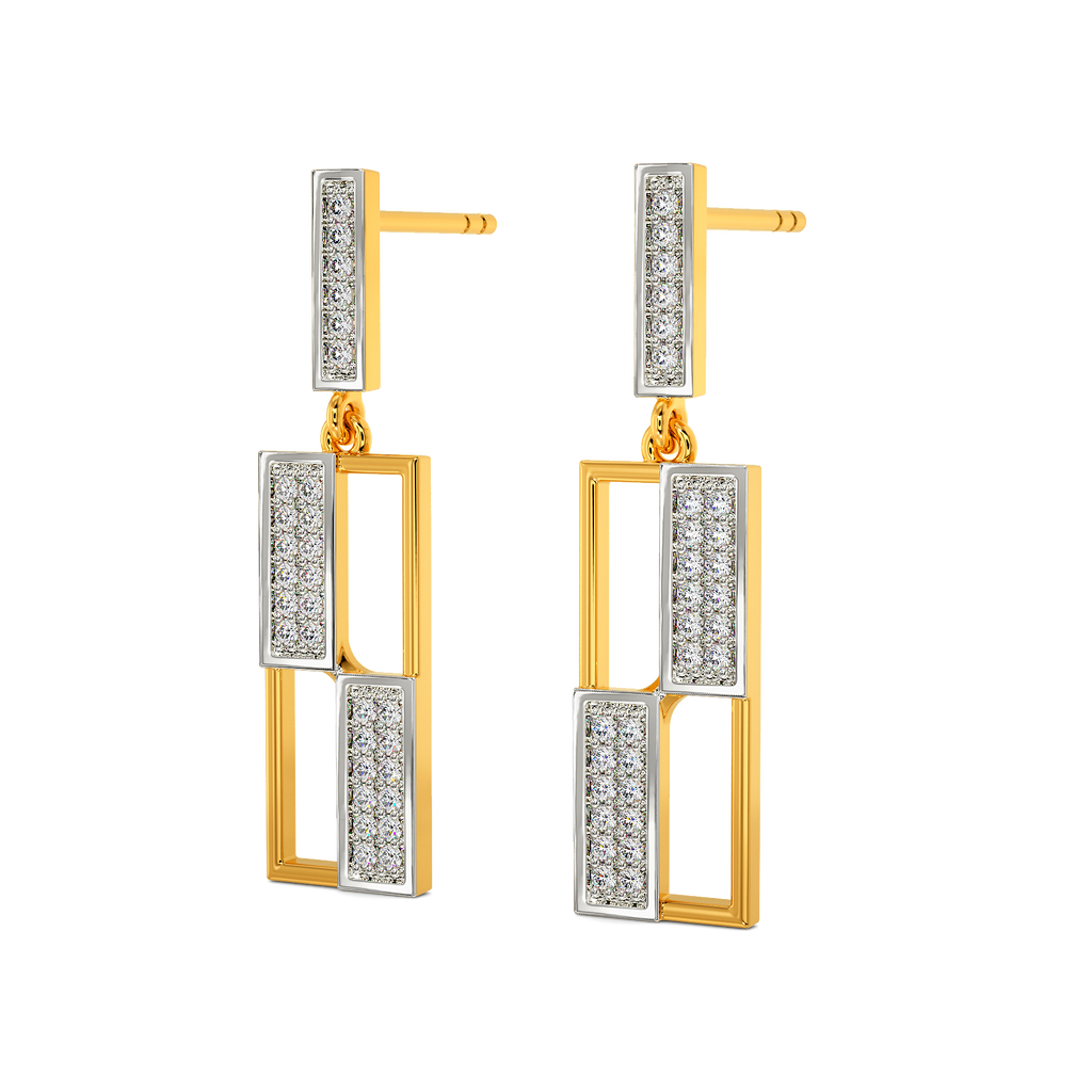 Tweed Weave Diamond Earrings