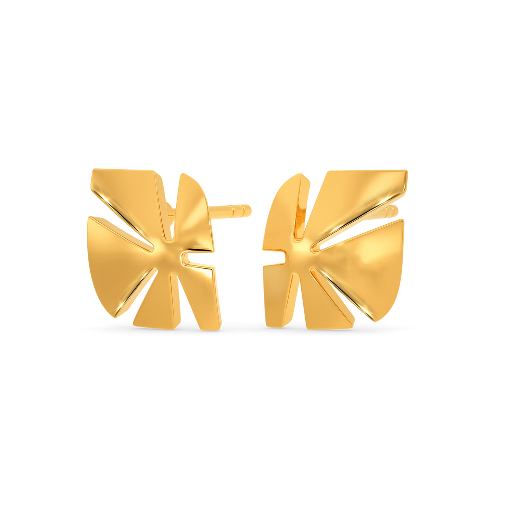 Retro Edge Gold Earrings