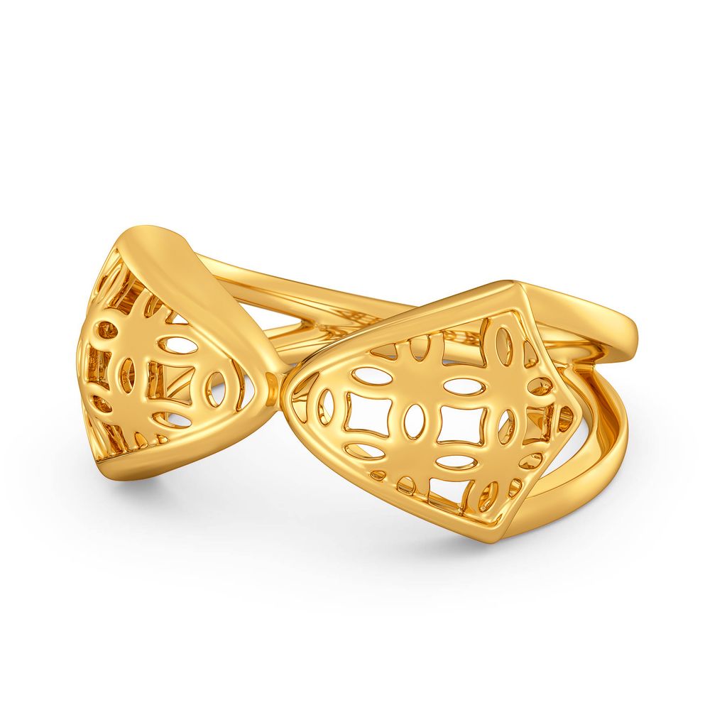 Bubbly Layers Gold Rings alternate view 3