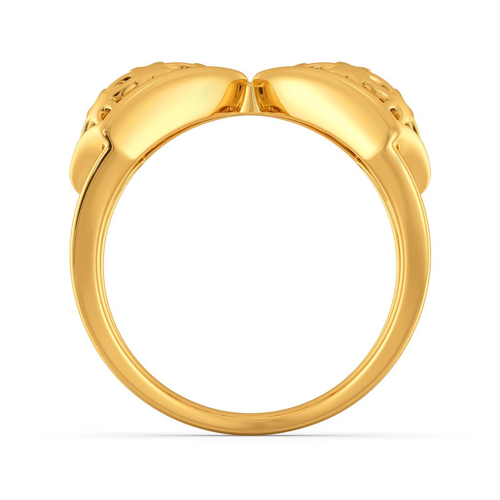Bubbly Layers Gold Rings image