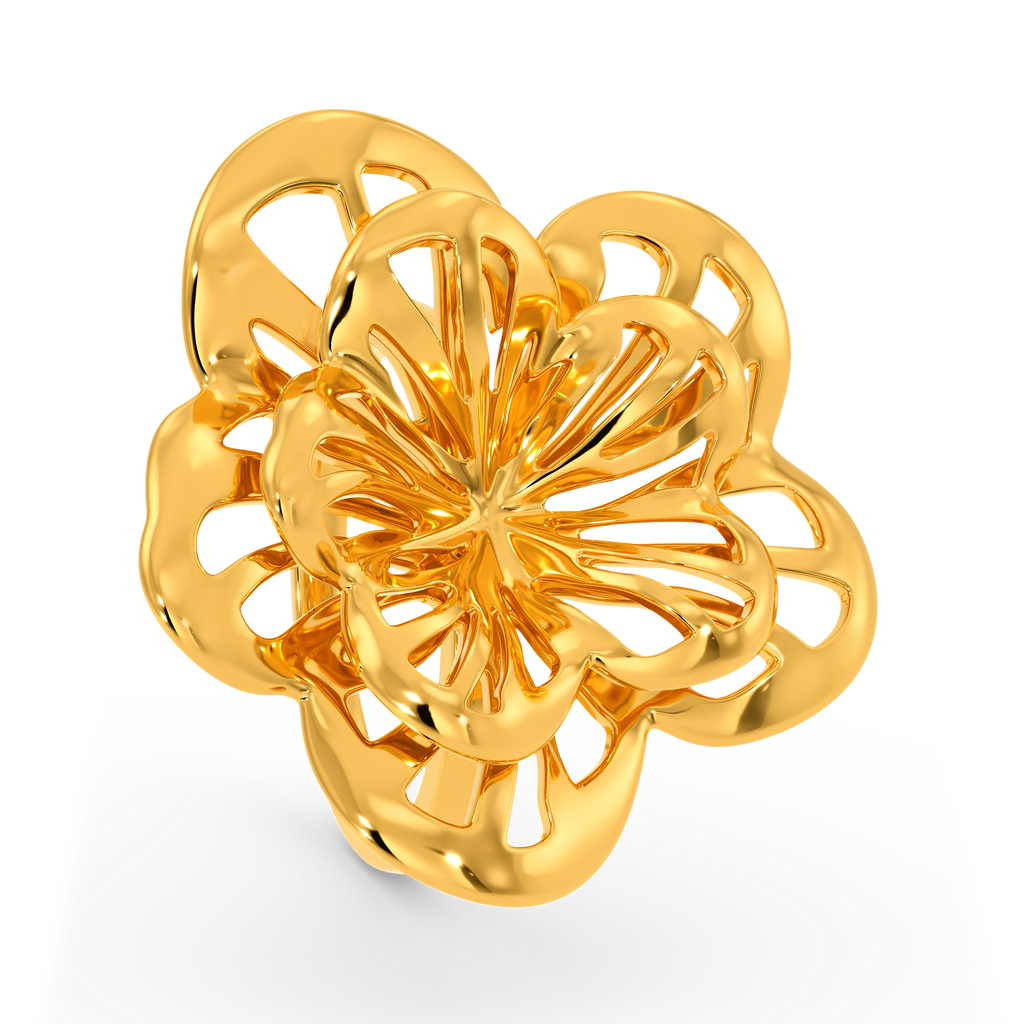 Wild Flower Mesh Gold Rings image