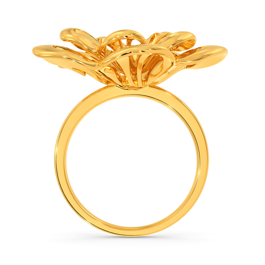 Wild Flower Mesh Gold Rings image
