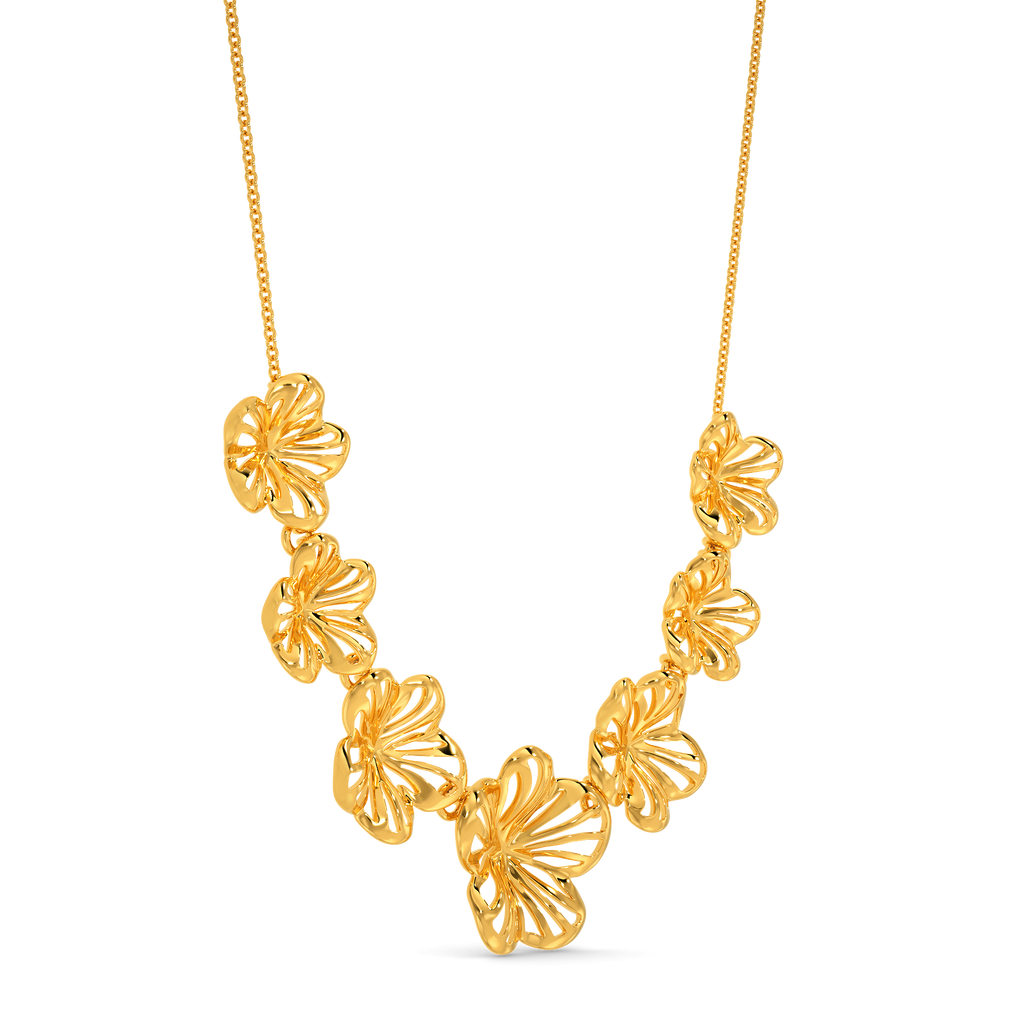 Wild Flower Mesh Gold Necklaces