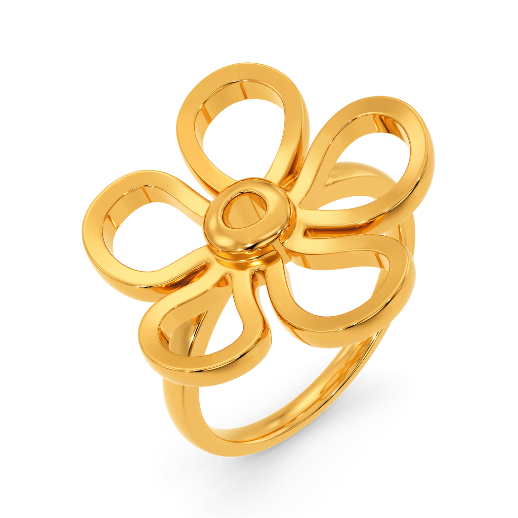 Plumeria Dreams Gold Rings