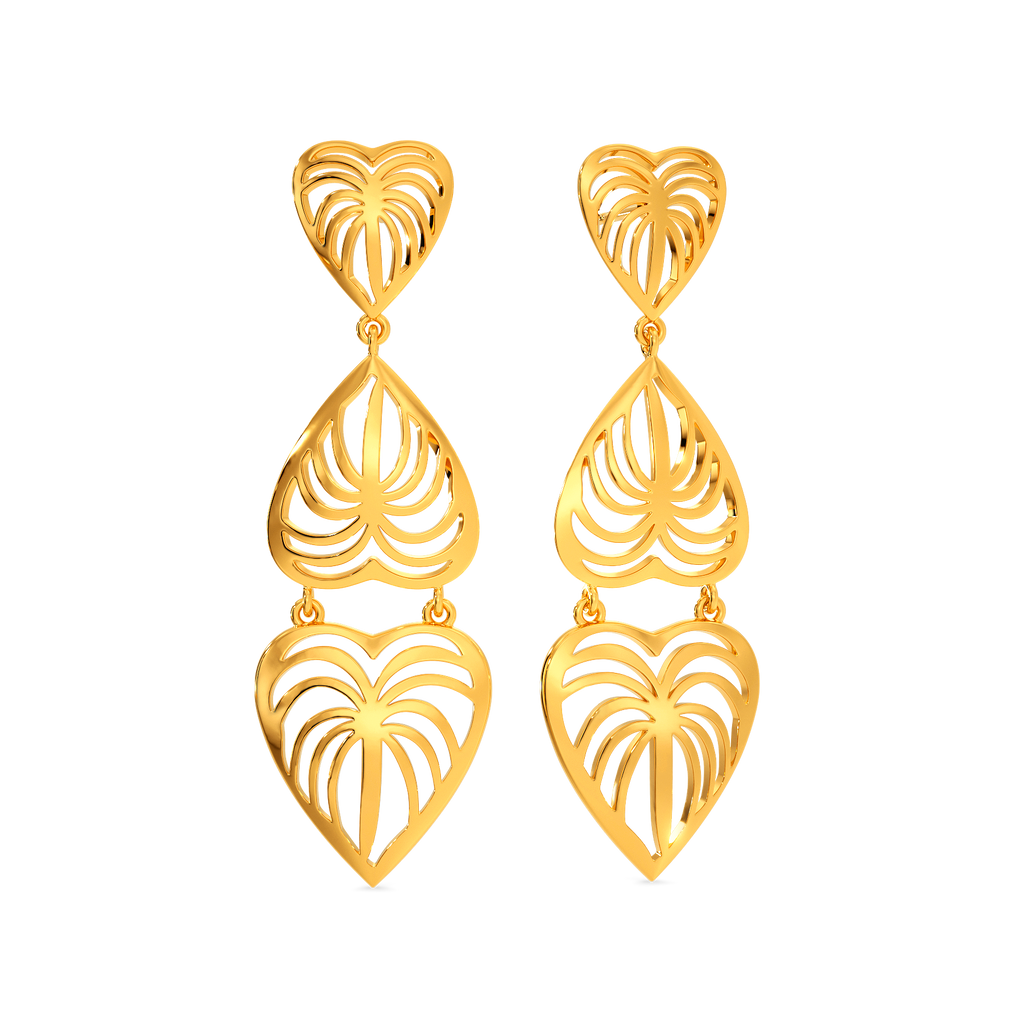 Tropical Saga Gold Earrings