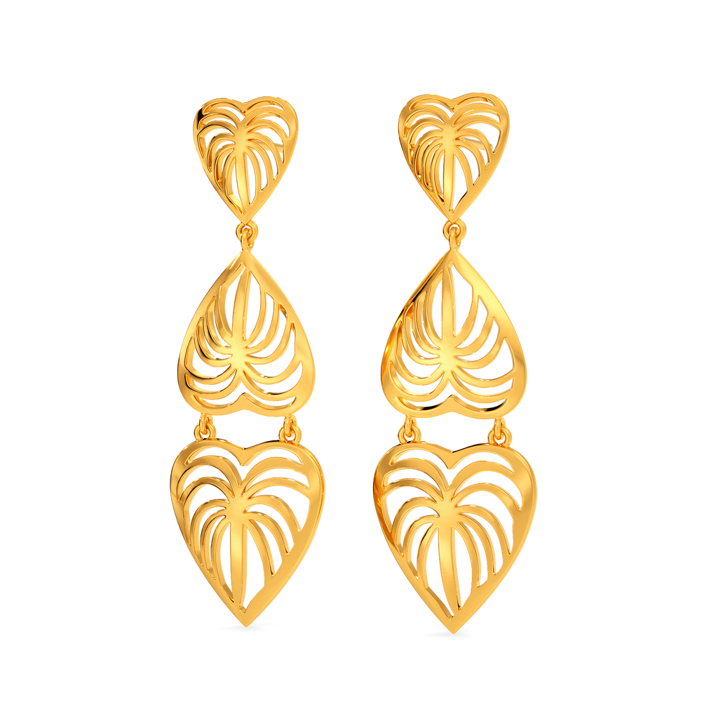 Tropical Saga Gold Earrings