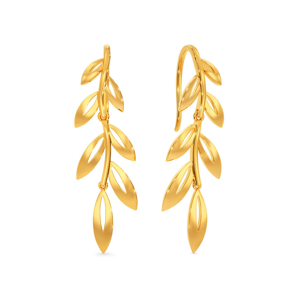Under The Leaves Spell Gold Earrings