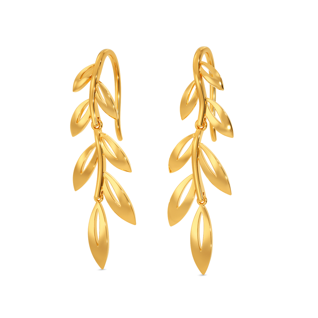 Under The Leaves Spell Gold Earrings