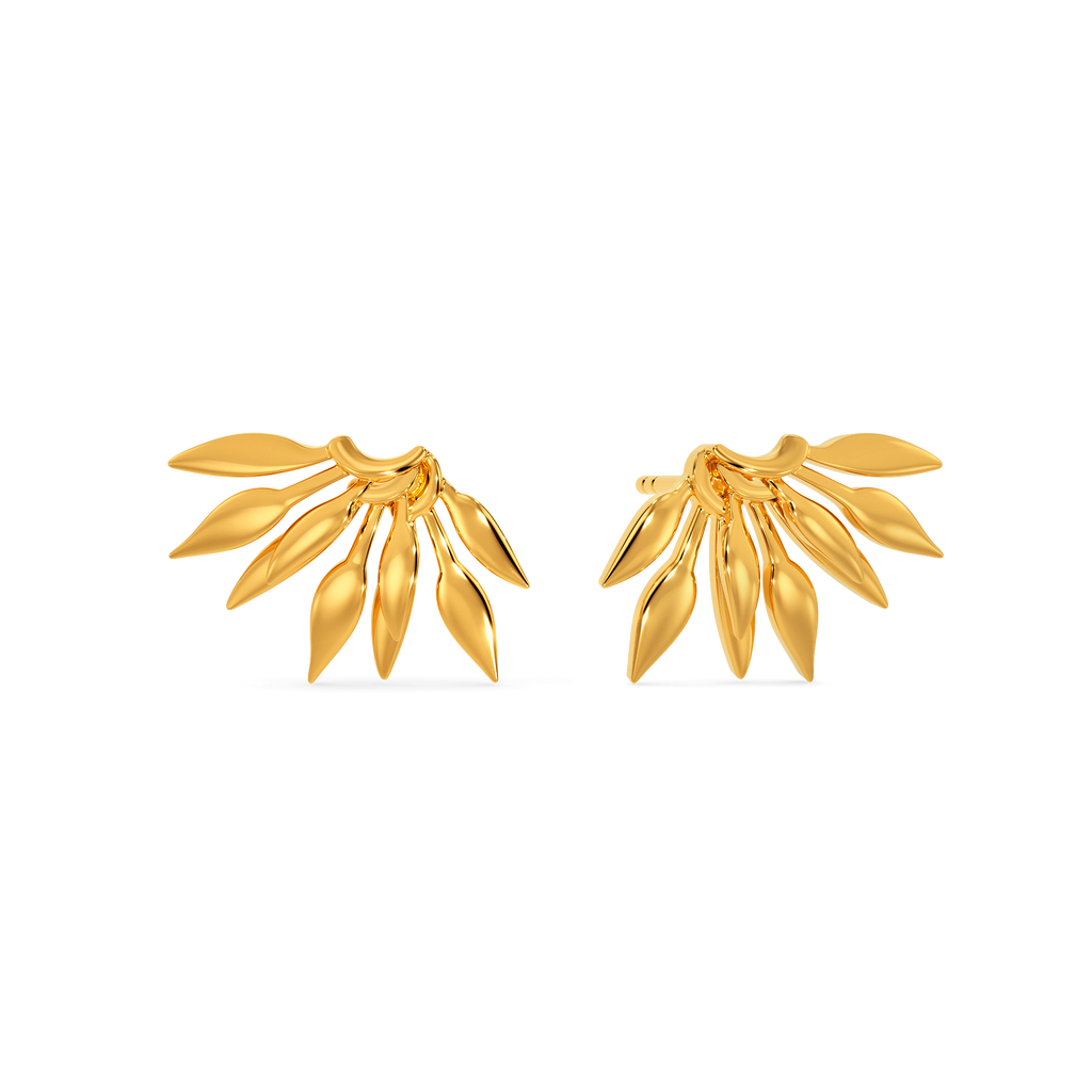 Under The Leaves Spell Gold Earrings