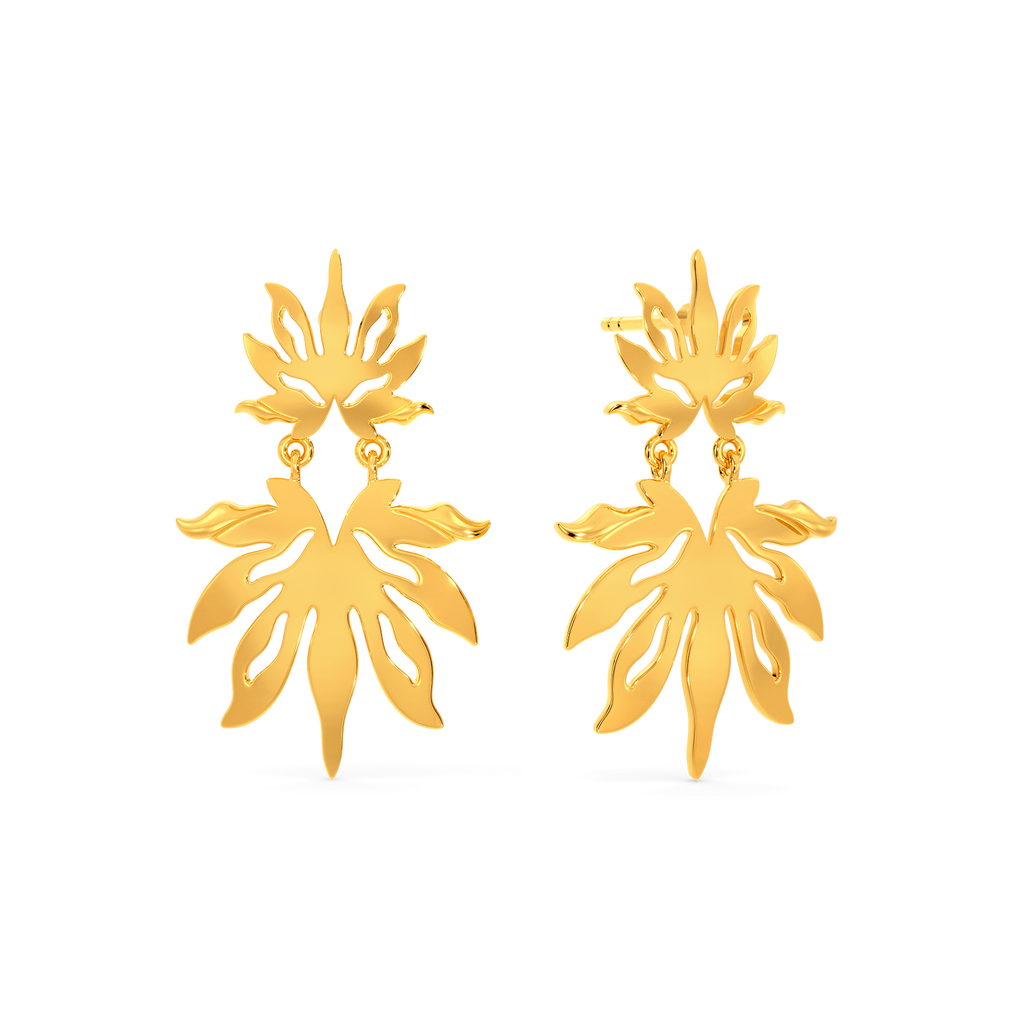 Floral Saga Gold Earrings