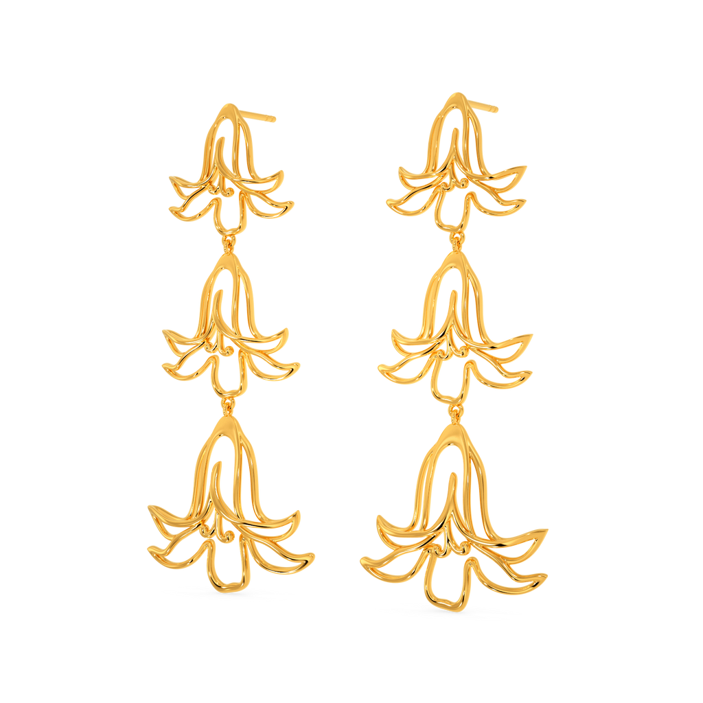 Bloom Like Amaryllis Gold Earrings
