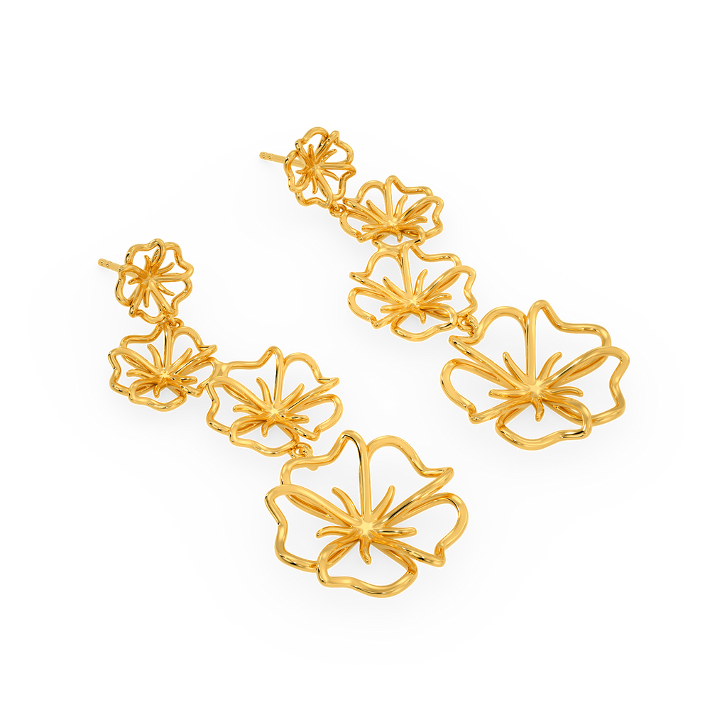 A Floral Tale Gold Earrings