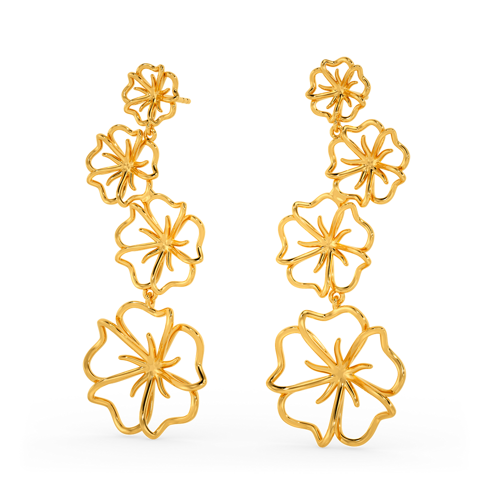 A Floral Tale Gold Earrings