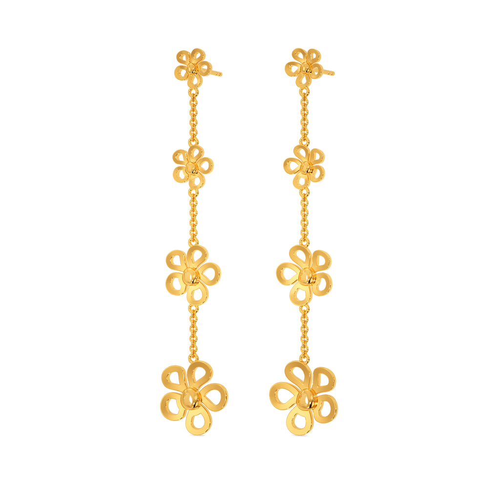 Flora Drop Gold Earrings