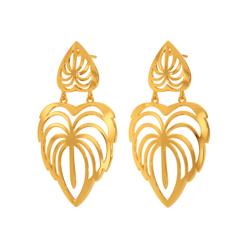 Heart Of The Flora Gold Earrings