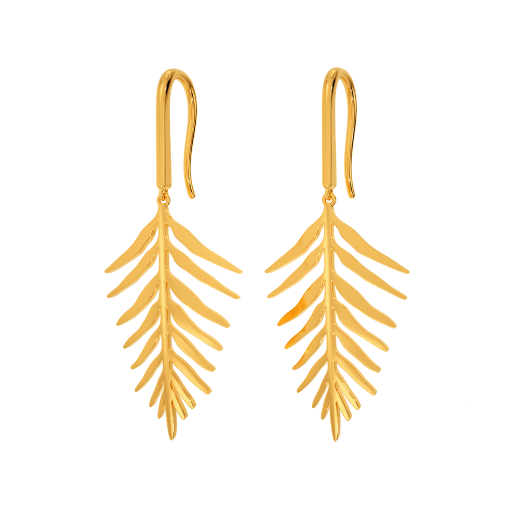 Dramatic Leaves Gold Earrings