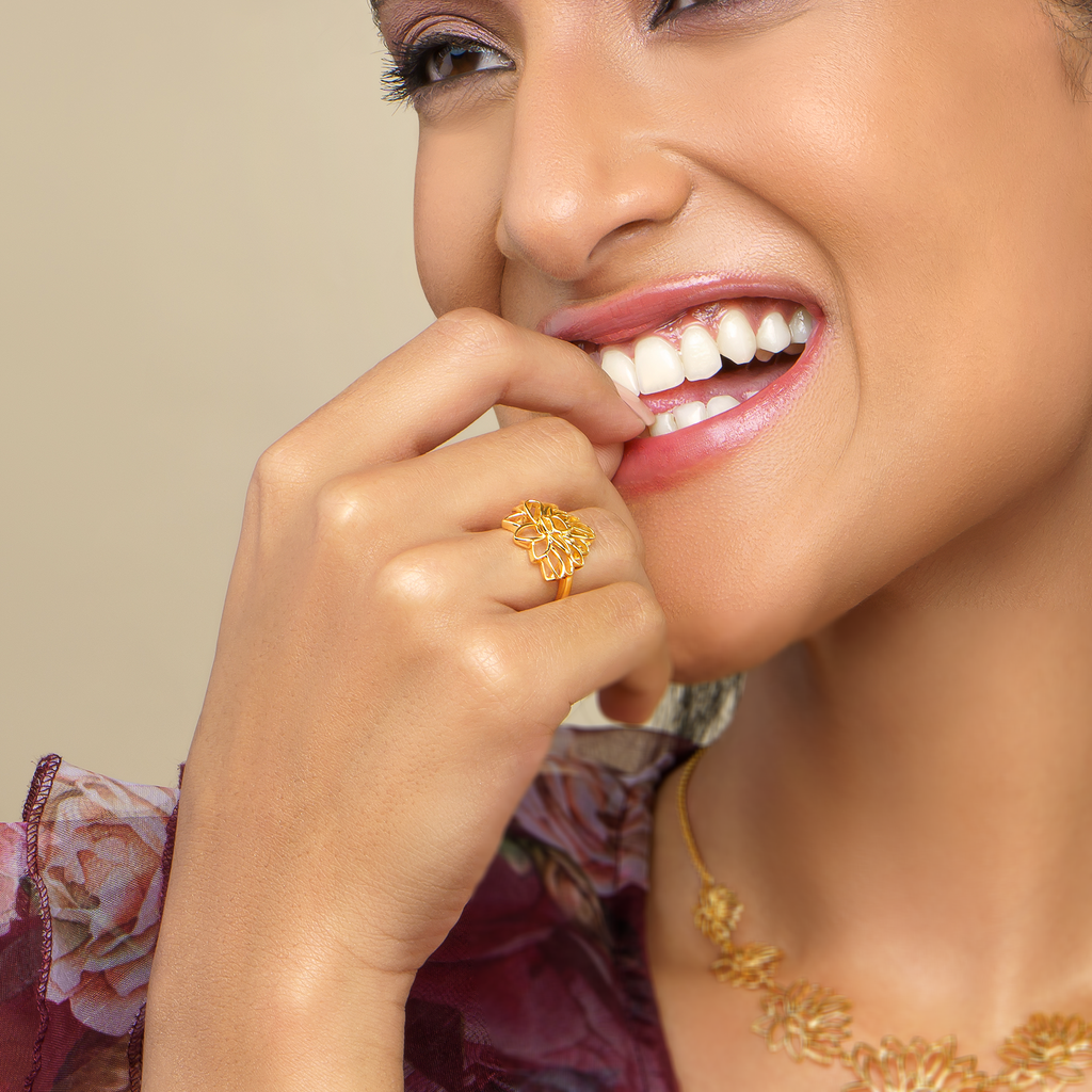 Just Like The Lotus Gold Rings alternate view 1