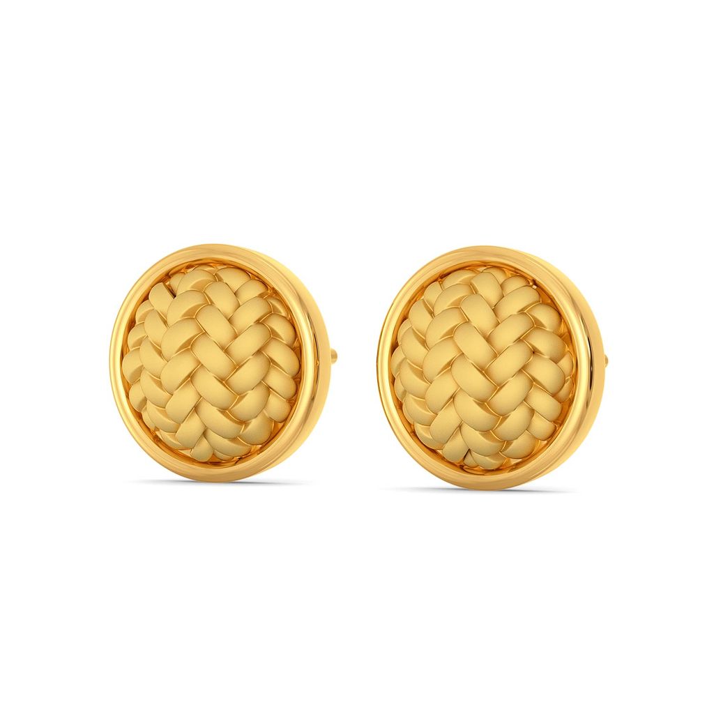 The Herringbone Gold Earrings
