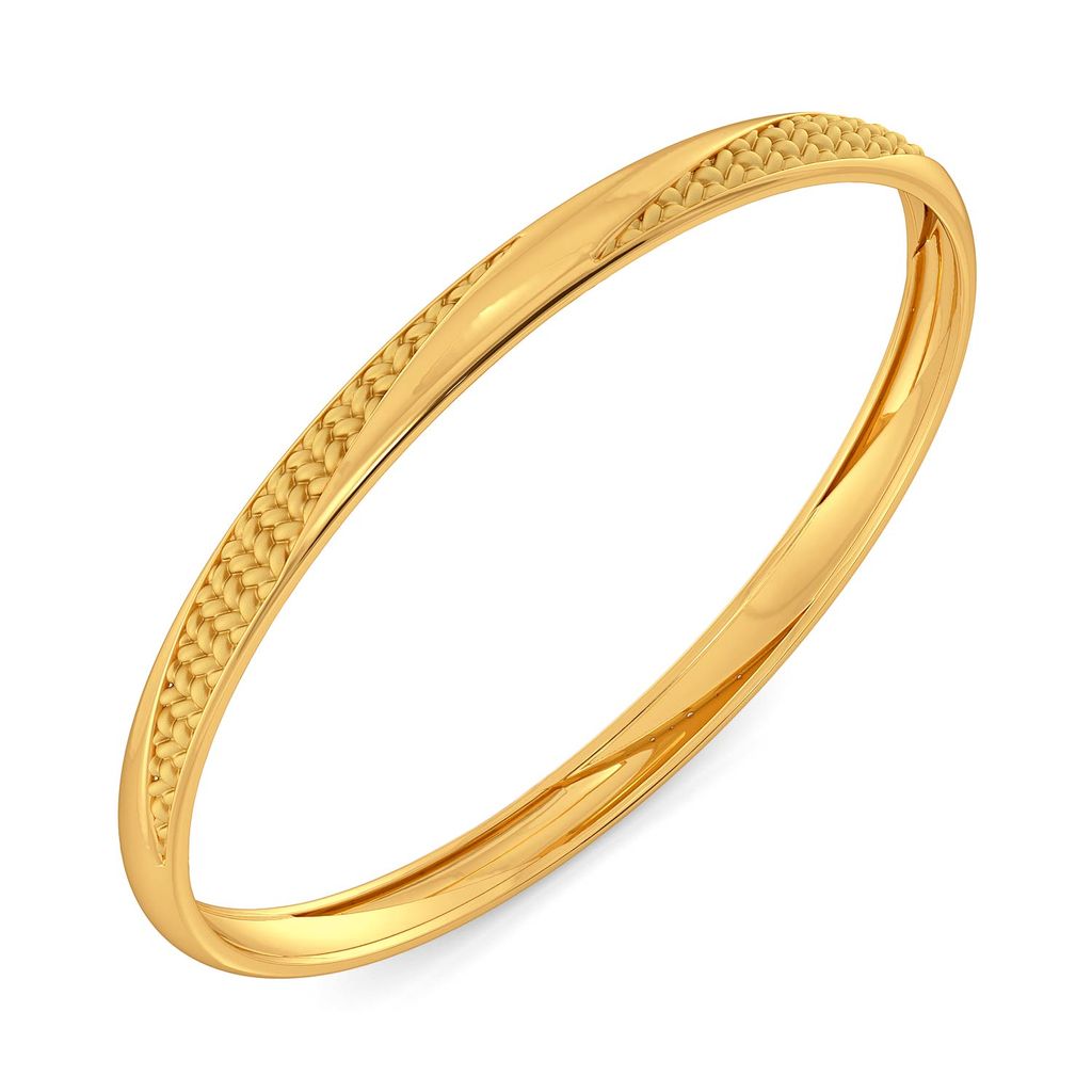 The Herringbone Gold Bangles